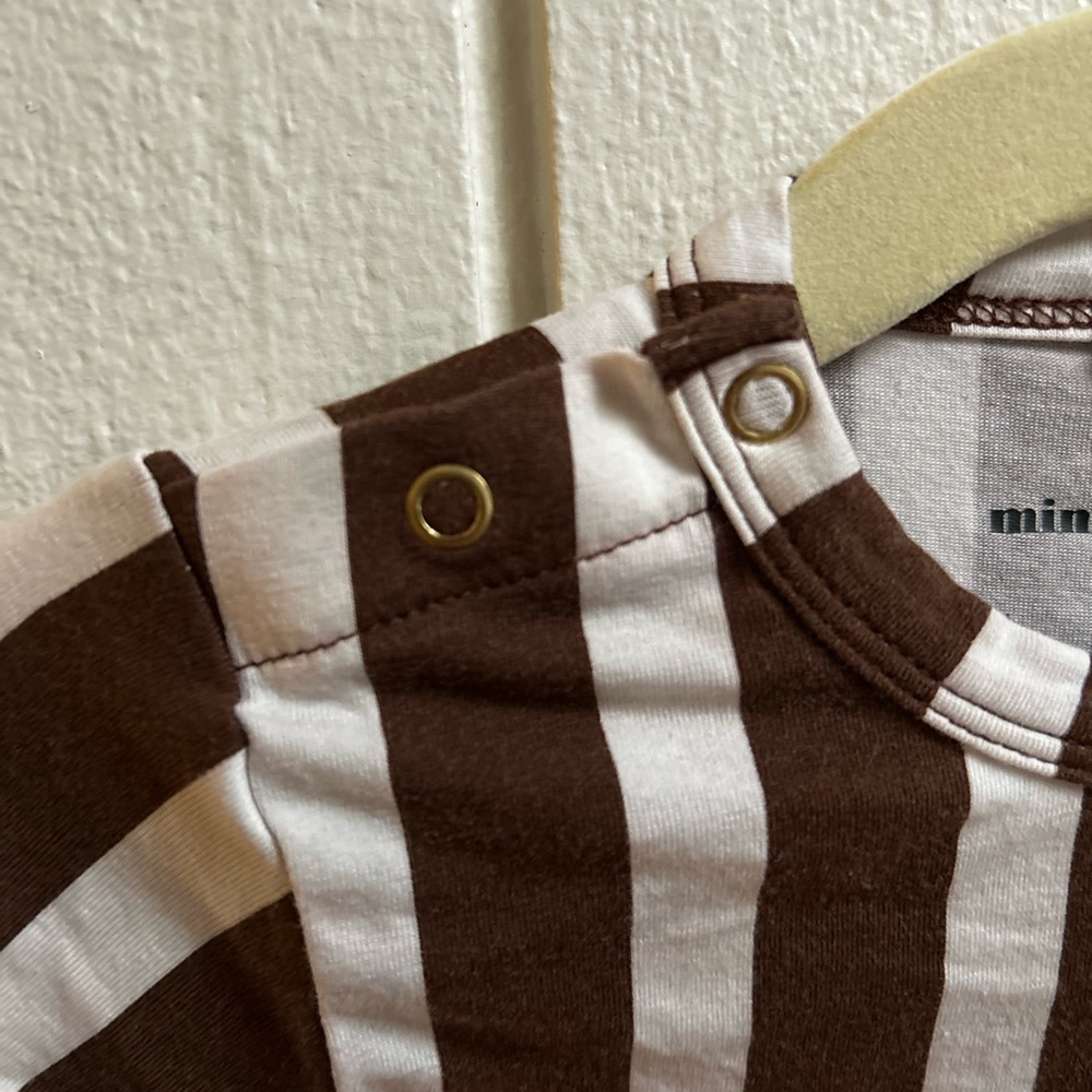 Mini Rodini Ritz Ratz Chocolate and White Striped Tee - Picture 4 of 5